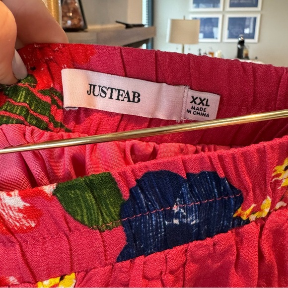 JustFab Floral Pink A-Line Skirt with Elastic Waist - Size XXL - Picture 5 of 7